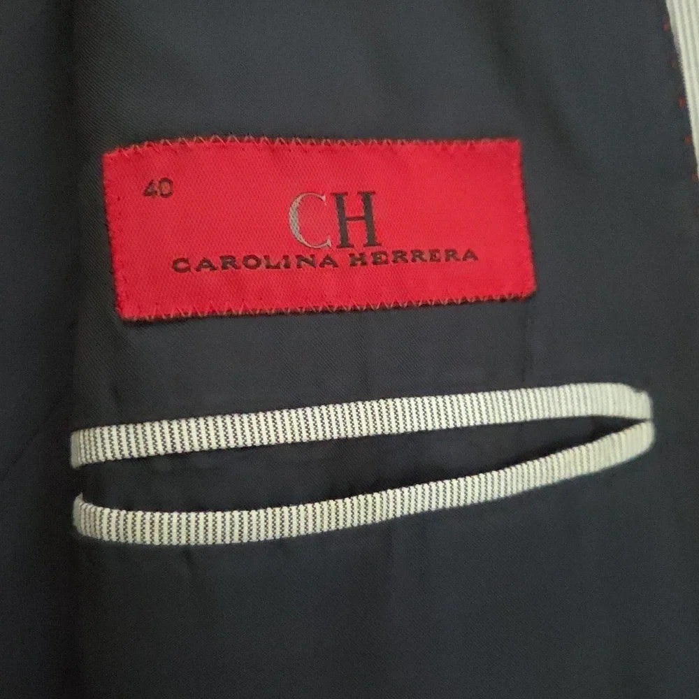 Carolina Herrera Gray Pinstripe Classic Suit for Formal Occasions